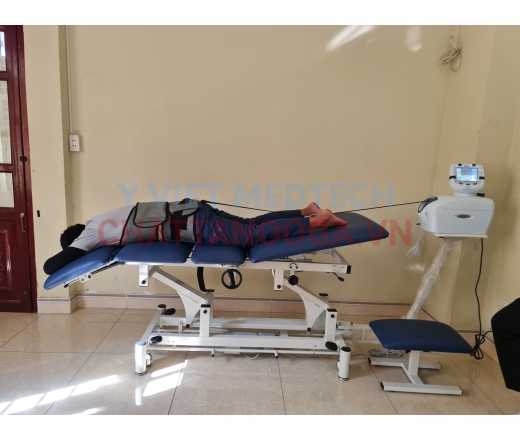 Thiết bị kéo giãn cột sống lưng ngực và cổ giường nâng hạ 4 đoạn