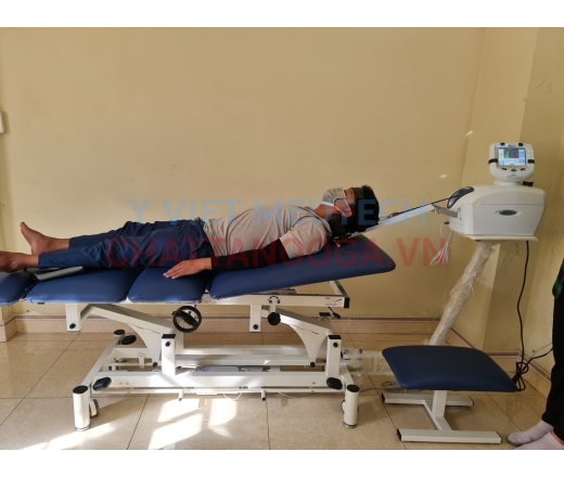 Thiết bị kéo giãn cột sống lưng ngực và cổ giường nâng hạ 4 đoạn